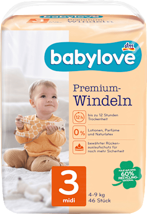 babylove Windeln Premium Gr. 3, Midi 4-9 kg, 46 St