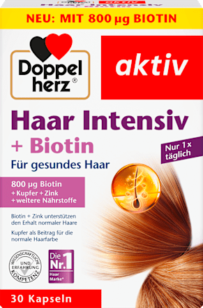 DoppelherzHaar Intensiv + Biotin Kapseln 30 St, 17,4 gNahrungsergänzungsmittel