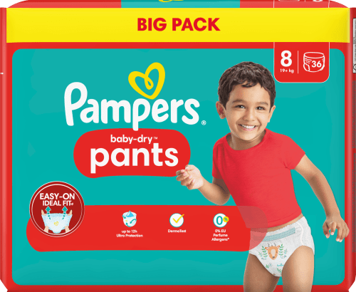 Pampers Baby Pants Baby Dry Gr.8 Extra Large (19+ kg), Big Pack, 36 St  dauerhaft günstig online kaufen