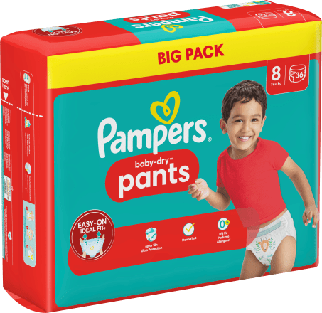 Pampers Baby Pants Baby Dry Gr.8 Extra Large (19+ kg), Big Pack, 36 St  dauerhaft günstig online kaufen