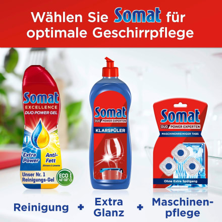 Somat Spülmaschinen-Reiniger Excellence Duo Power Gel Zitrone & Limette 58  Spülgänge, 928 ml dauerhaft günstig online kaufen