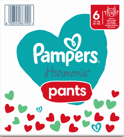 Pampers Couches-Culottes Harmonie Pants Taille 6 (15+ kg) - 132 pcs Bébé -  Pack 1 Mois –