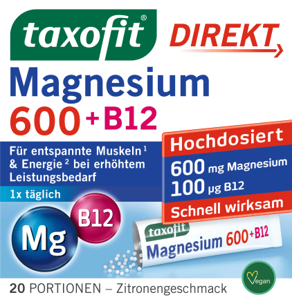taxofitMagnesium 600 + B12 Direkt-Granulat 20 St, 40 gNahrungsergänzungsmittel