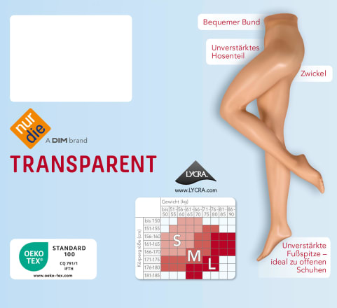 nur die Strumpfhose transparent amber Gr. 38/40, 15 DEN, 1 St dauerhaft  günstig online kaufen | dm.de