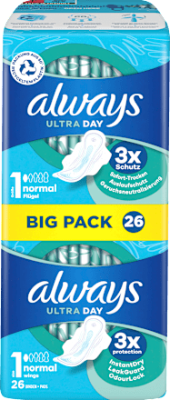 alwaysUltra-Binden Normal mit Flügeln BigPack 26 St