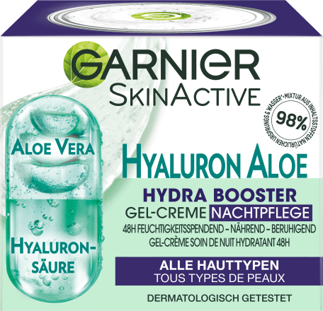Garnier Skin Active Nachtcreme Gel günstig Hyaluron online dauerhaft Booster, ml Aloe kaufen Hydra 50