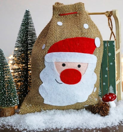 Dekorieren & Einrichten Geschenksack mit Weihnachtsmann, Jute, klein, 1 St  dauerhaft günstig online kaufen