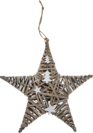 Dekorieren & Einrichten Stern mit weißen Anhängern, natur, 1 St