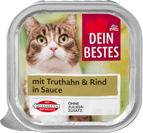 Dein BestesNassfutter Katze mit Rind & Truthahn in Sauce, 100 gAlleinfuttermittel