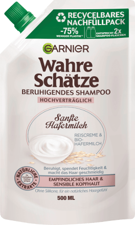 Wahre SchätzeShampoo Hafermilch Nachfüllpack, 500 ml