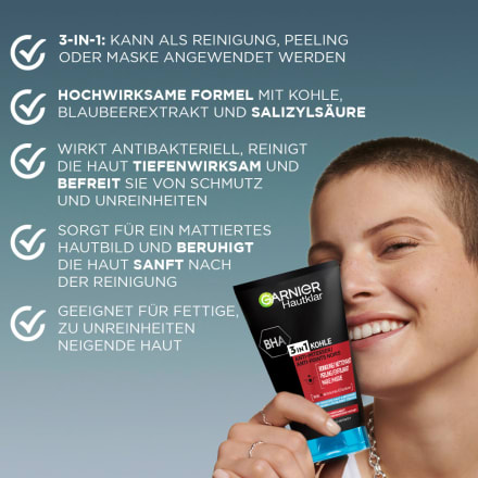 Garnier Skin Hautklar Active ml 3in1 kaufen Anti-Mitesser, dauerhaft Reinigungsgel günstig online 150