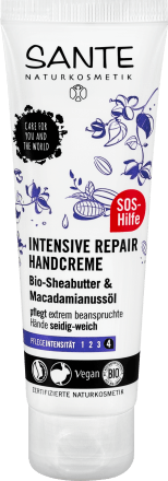 SANTE NATURKOSMETIK Intensive Repair Handcreme Bio-Sheabutter &  Macadamianussöl, 75 ml