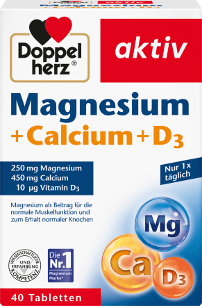 Doppelherz Magnesium + Calcium + Vitamin D3 Tabletten 40 St., 79,2 g