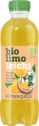 Römerquelle Erfrischungsgetränk Bio Limo Leicht  Orange-Mango-Passionsfrucht, 375 ml