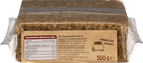 dmBio Brot, Roggen Vollkorn, 500 g dauerhaft günstig online kaufen | dm.de
