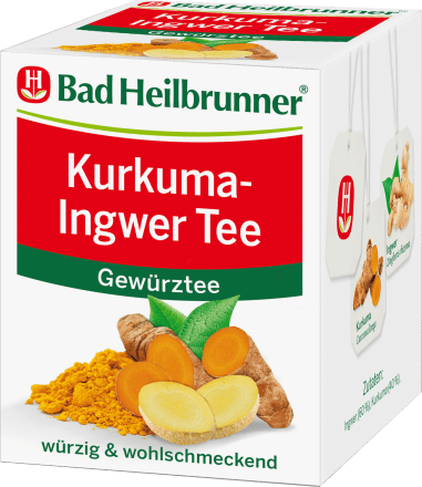 Bad HeilbrunnerGewürztee Kurkuma, Ingwer (8 Beutel), 8 g