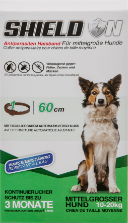 Shield NUngezieferhalsband für mittelgroße Hunde (60 cm), 1 St