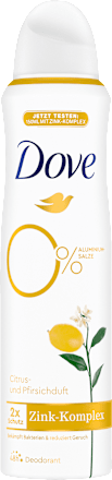 Dove Deospray mit Citrus- & Pfirsichduft & Zink-Komplex, 150 ml