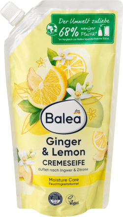 Balea Cremeseife Ginger & Lemon, Nachfüllpack, 500 ml