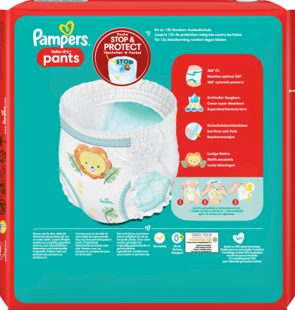 Pampers Baby-Dry Pants, talla 4 Maxi 9-15 kg, Maxi Pack (1 x 90