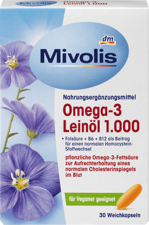 MivolisOmega-3 Leinöl 1.000, Kapseln 30 St., 30 StNahrungsergänzungsmittel
