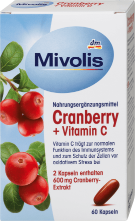 Mivolis Cranberry + Vitamin C Kapseln, 60 St., 60 St