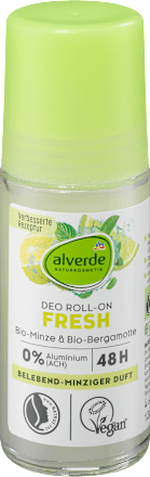 alverde NATURKOSMETIK Deo Roll-On Fresh Minze Bergamotte, 50 ml