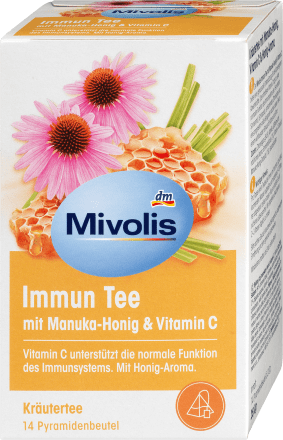 Mivolis Kräutertee Immun Tee mit Vitamin C und Manuka Honig (14 Beutel), 28 g