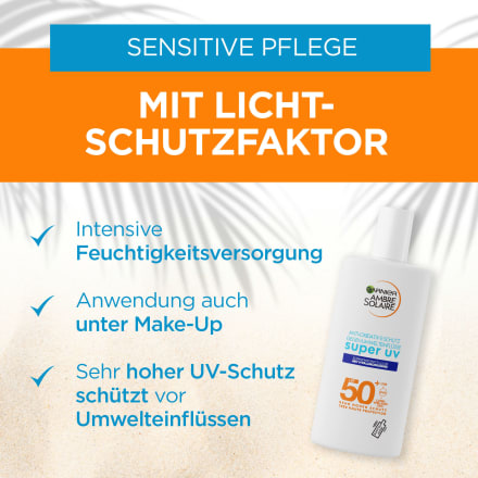 online LSF Garnier dauerhaft kaufen Sonnenfluid Ambre günstig 40 UV, 50+, Solaire super Gesicht ml