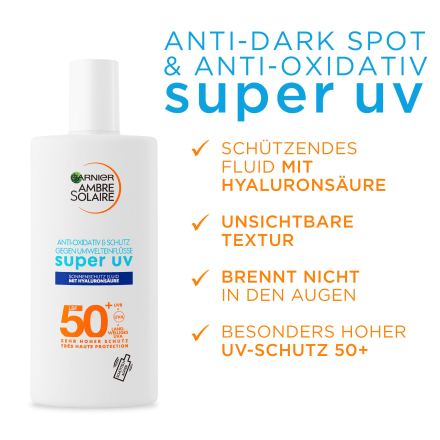 Garnier Ambre Solaire Sonnenfluid LSF kaufen 40 super online Gesicht 50+, UV, ml günstig dauerhaft
