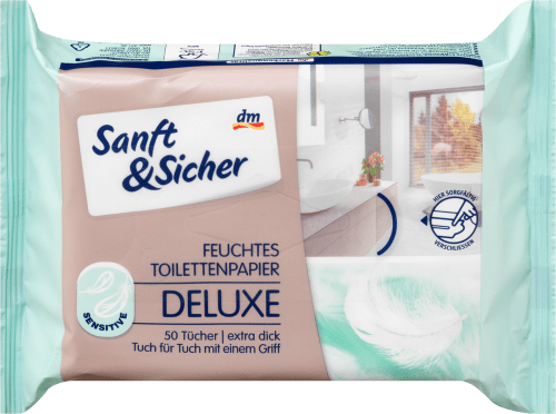 Sanft&SicherFeuchtes Toilettenpapier Deluxe Sensitive, 50 St