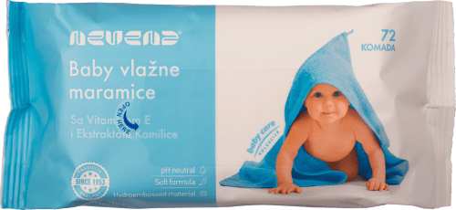 nevena Baby vlažne maramice, plave, 72 kom | dm.rs
