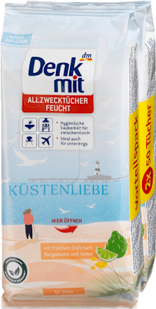 DenkmitFeuchte Allzwecktücher Küstenliebe 2x50St., 100 St