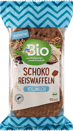 dmBioReiswaffeln, Schoko Vollmilch, glutenfrei, 100 g