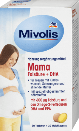 MivolisMama Folsäure + DHA, Tabletten 30 St. + Weichkapseln 30 St., 41 gNahrungsergänzungsmittel