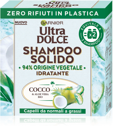 Garnier Ultra Dolce Shampoo Solido Cocco e Aloe vera 60 g