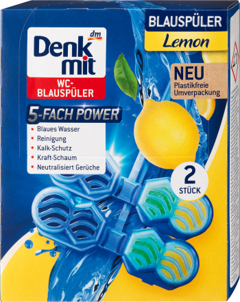 DenkmitWC-Blauspüler Lemon, 2 St