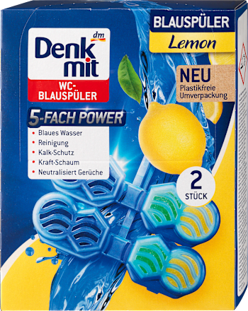 DenkmitWC-Blauspüler Lemon , 2 St