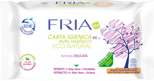 FRIA Eco Natural Carta igienica umidificata delicata, 50 pz