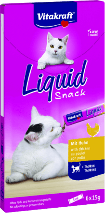 Snack Per Gatti Vitakraft Liquid Snack - Manzo Con Inulina, 11 Confezioni Da 90g - Foto 4
