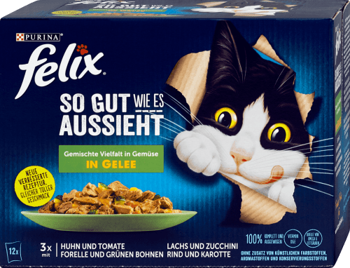 Purina felix Cibo umido per gatti multipack verdure in gelatina, 1,02 kg  Acquisti online sempre convenienti