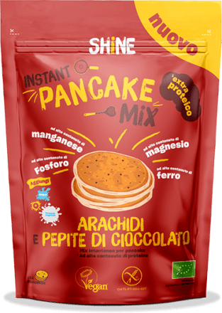 SHiNE Instant pancake mix con arachidi e pepite di cioccolato, 400