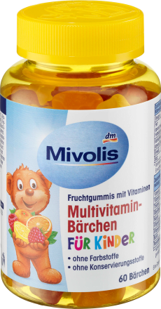 MivolisMultivitamin-Bärchen für Kinder, Fruchtgummis, 60 St., 120 g