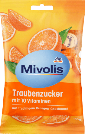 MivolisTraubenzucker, Orange mit 10 Vitaminen, 100 g