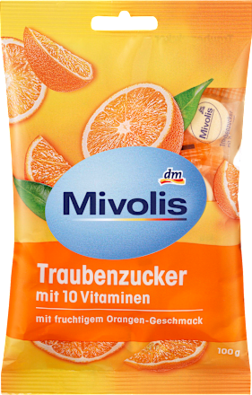 MivolisTraubenzucker, Orange mit 10 Vitaminen, 100 g
