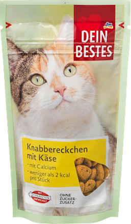 Dein Bestes Katzenleckerli Knabbereckchen mit Käse, 65 g