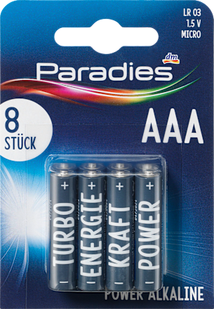ParadiesBatterien	Power AAA, 8 St