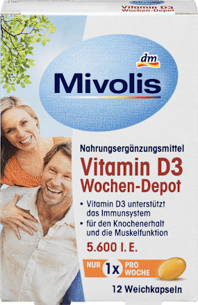 MivolisVitamin D3 5600 I.E. Wochen-Depot Weichkapseln 12 St., 5 gNahrungsergänzungsmittel