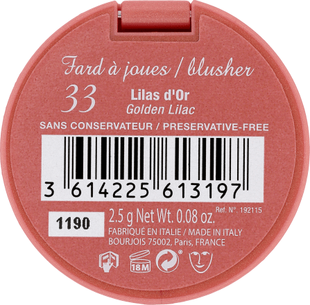 BOURJOIS PARIS Little Round Pot rumenilo - 33 Lilas D'or, 2,2 g | dm.rs