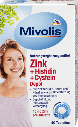 Mivolis Zink + Histidin + Cystein Depot, Tabletten 40 St., 19 g
